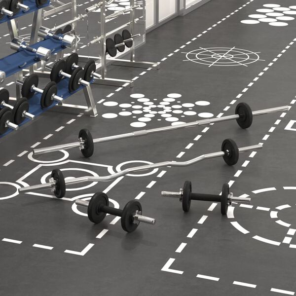 vidaXL Sada obouručn&iacute; a jednoručn&iacute;ch činek 30 kg litina