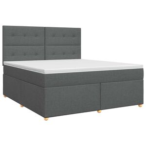 vidaXL Postel boxspring s matrac&iacute; Tmavě &scaron;ed&aacute; 140 x 190 cm Textil