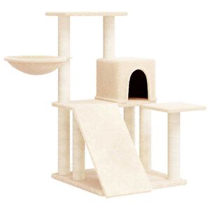 vidaXL &Scaron;krabadlo pro kočky se sisalov&yacute;mi sloupky kr&eacute;mov&eacute; 82 cm