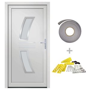 vidaXL Vchodov&eacute; dveře b&iacute;l&eacute; 88 x 200 cm PVC