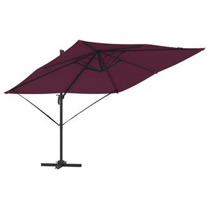 vidaXL Roma Parasol Červená 286 x 285 x 265 cm Polyester a hliník