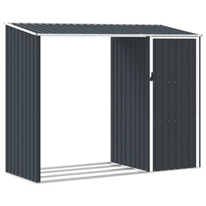 vidaXL Zahradn&iacute; kůlna na dř&iacute;v&iacute; uhlov&aacute; 245x98x159 cm pozinkovan&aacute; ocel