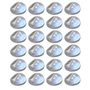 vidaXL Zahradn&iacute; n&aacute;stěnn&eacute; sol&aacute;rn&iacute; lampy LED 24 ks kulat&eacute; stř&iacute;brn&eacute;
