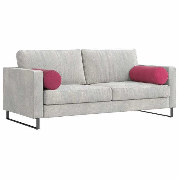 vidaXL Polštáře 2 pcs Víno Červené Ø 25 x 70 cm Žebrovaná látka