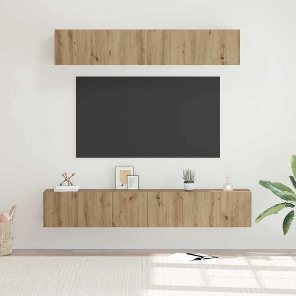 vidaXL Sestava TV skř&iacute;něk 5 pcs Artisanov&yacute; dub kompozitn&iacute; dřevo