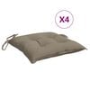 vidaXL Podu&scaron;ky na židli 4 ks taupe 40 x 40 x 7 cm l&aacute;tka oxford