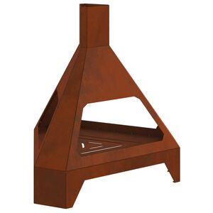 vidaXL Ohni&scaron;tě Hněd&aacute; 50 x 43 x 52 cm Povětrnostně odoln&aacute; ocel