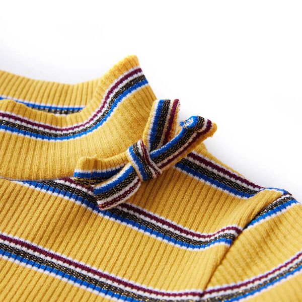 Dětské tričko s dlouhým rukávem okrové 140