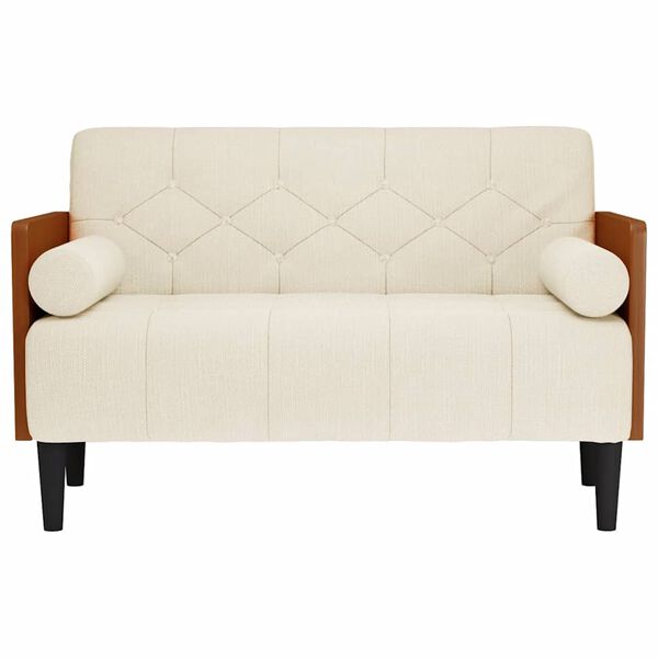 vidaXL Pohovka Loveseat s podhlavn&iacute;kem, 110 cm, lněn&aacute;