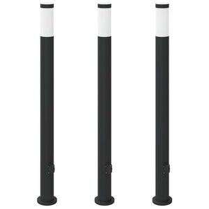 vidaXL Sloupkov&aacute; světla se z&aacute;suvkou 3 ks 110 cm nerezov&aacute; ocel IP44