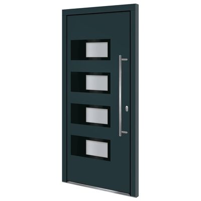 vidaXL Vchodové dveře antracitové 100 x 210 cm hliník a PVC