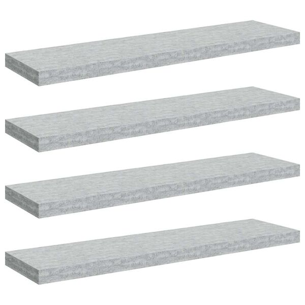 vidaXL Plovoucí nástěnné police 4 ks betonově šedé 90x23,5x3,8 cm MDF