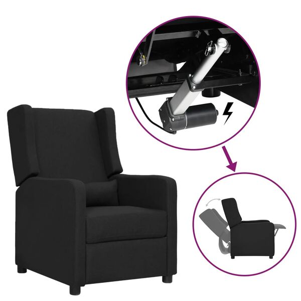 vidaXL Zvedac&iacute; křeslo čern&eacute; textil