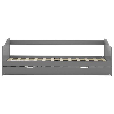 vidaXL Rám vysouvací postele/pohovky šedý borové dřevo 90 x 200 cm