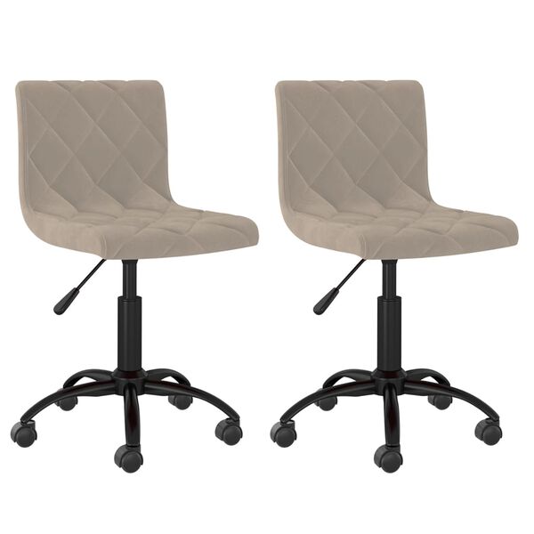 vidaXL Otočn&eacute; j&iacute;deln&iacute; židle 2 ks světle &scaron;ed&eacute; samet