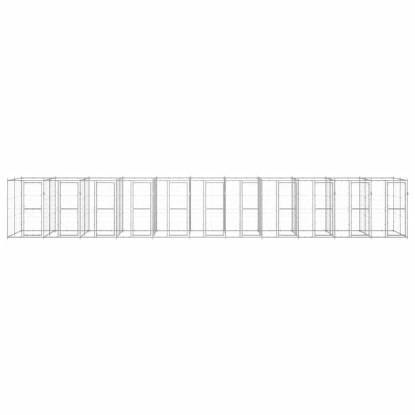 vidaXL Venkovn&iacute; ps&iacute; kotec pozinkovan&aacute; ocel 26,62 m&sup2;