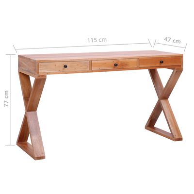 vidaXL Počítačový stůl přírodní 115x47x77 cm masivní mahagonové dřevo
