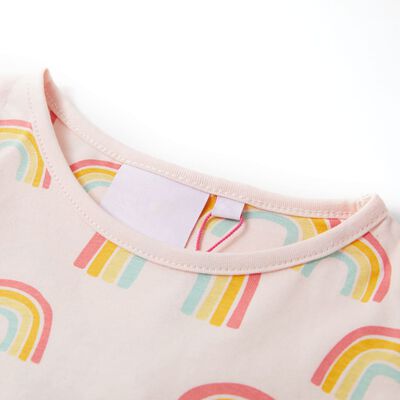 Dětské pyžamo s krátkým rukávem bledě růžové 104