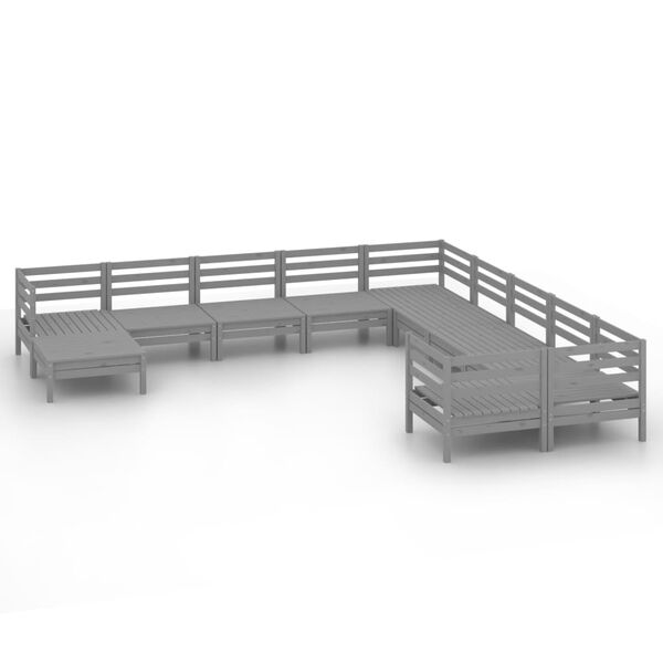 vidaXL 11d&iacute;ln&aacute; zahradn&iacute; sedac&iacute; souprava &scaron;ed&aacute; masivn&iacute; borovice