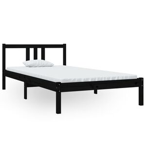 vidaXL R&aacute;m postele čern&yacute; masivn&iacute; dřevo 100 x 200 cm