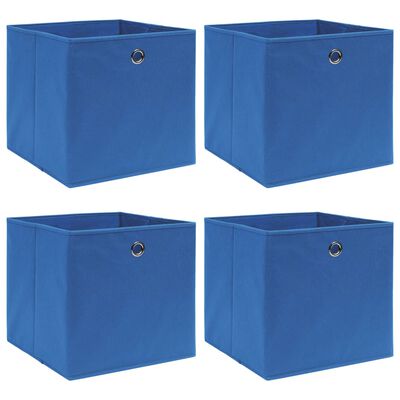vidaXL Úložné boxy 4 ks modré 32 x 32 x 32 cm textil