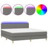 vidaXL Box spring postel s matrac&iacute; a LED tmavě &scaron;ed&aacute; 180x200 cm textil