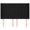 vidaXL Čelo postele typu u&scaron;&aacute;k čern&eacute; 147x16x118/128 cm textil