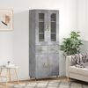 vidaXL Skř&iacute;ň highboard betonově &scaron;ed&aacute; 69,5x34x180 cm kompozitn&iacute; dřevo