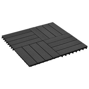 vidaXL Dlažba na terasu 22 ks Čern&aacute; 30 x 30 cm WPC