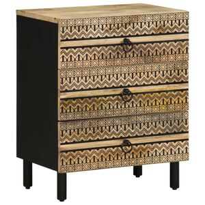 vidaXL Noční stolek černý 50 x 33 x 46 cm masivní hrubý mangovník