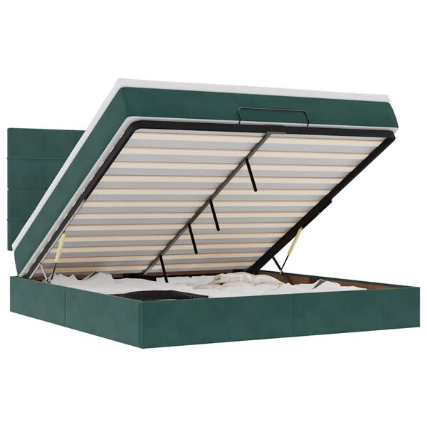 vidaXL Osmansk&yacute; r&aacute;m postele s matrac&iacute;es tmavě &scaron;ed&aacute; 180x200cm samet