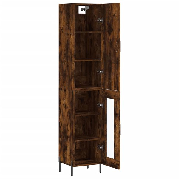 vidaXL Skř&iacute;ň highboard kouřov&yacute; dub 34,5 x 34 x 180 cm kompozitn&iacute; dřevo