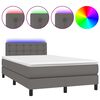 vidaXL Box spring postel s matrac&iacute; a LED &scaron;ed&aacute; 120 x 190 cm uměl&aacute; kůže