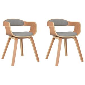 vidaXL J&iacute;deln&iacute; židle 2 ks taupe oh&yacute;ban&eacute; dřevo a textil