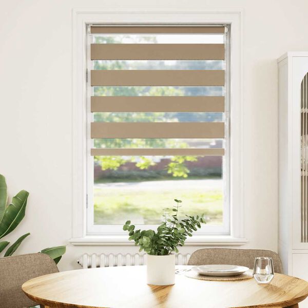 vidaXL Zebra roleta p&iacute;skově hněd&aacute; &scaron;&iacute;řka l&aacute;tky 70,9 cm polyester