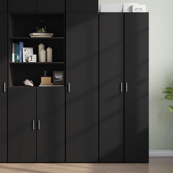 vidaXL Skř&iacute;ň highboard čern&aacute; 40 x 42,5 x 185 cm kompozitn&iacute; dřevo