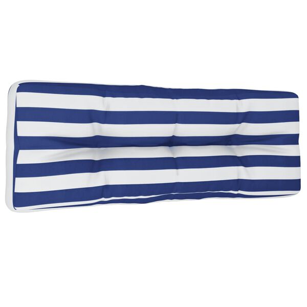 vidaXL Podu&scaron;ka na palety modr&eacute; a b&iacute;l&eacute; pruhy 120 x 40 x 12 cm textil