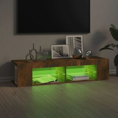 vidaXL TV skříňka s LED osvětlením kouřový dub 135 x 39 x 30 cm