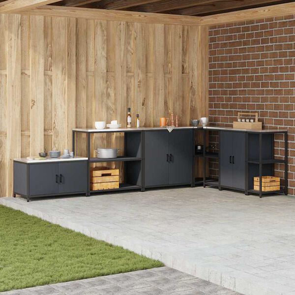 vidaXL Skladov&aacute;n&iacute; v kuchyni s polic&iacute; Antracit 60 x 50 x 92 cm Ocel