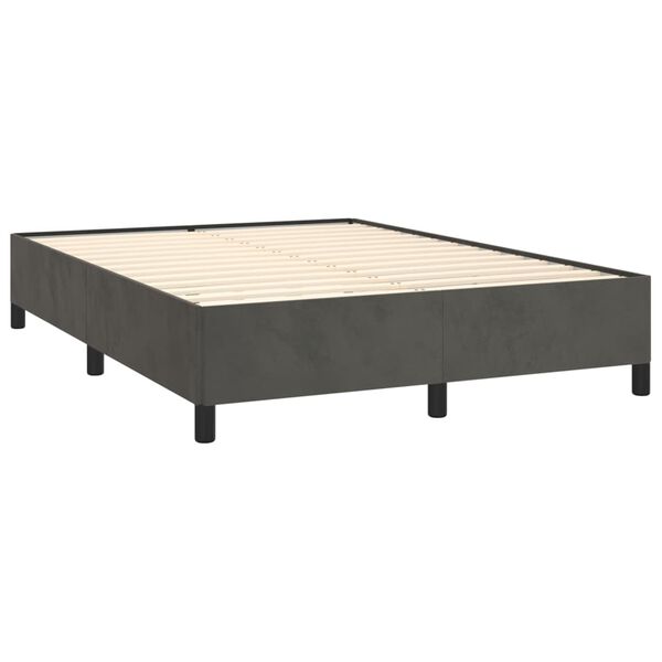 vidaXL Box spring postel s matrac&iacute; tmavě &scaron;ed&yacute; 140 x 190 cm samet