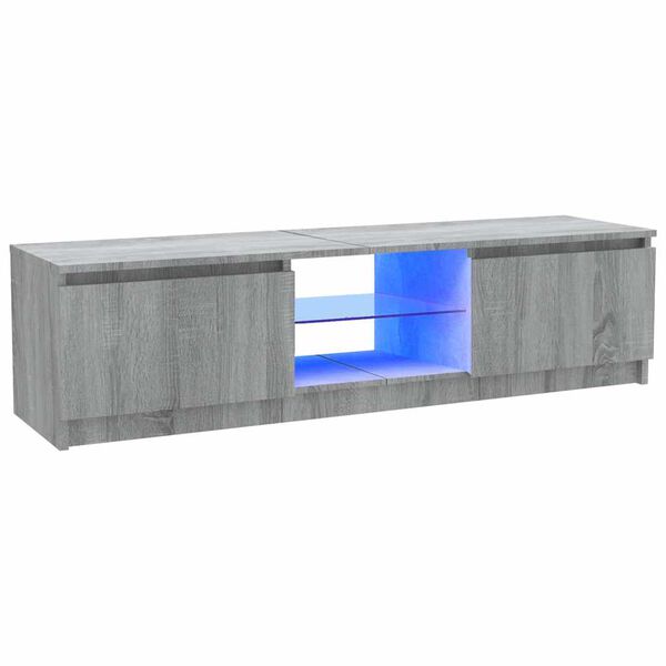 vidaXL TV skř&iacute;ňka s LED osvětlen&iacute;m &scaron;ed&aacute; sonoma 120 x 30 x 36 cm