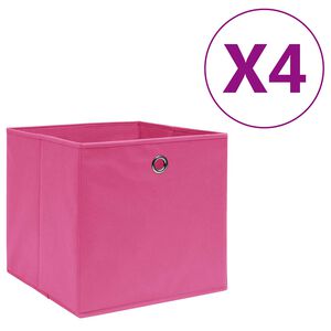 vidaXL &Uacute;ložn&eacute; boxy 4 ks netkan&aacute; textilie 28 x 28 x 28 cm růžov&eacute;