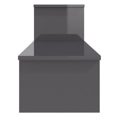 vidaXL TV stolek šedý s vysokým leskem 180 x 30 x 43 cm dřevotříska
