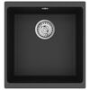 vidaXL Dřez Čern&aacute; 430 x 460 mm 80% Křemenn&eacute; a 20% Pryskyřice