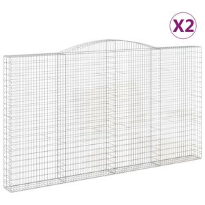 vidaXL Klenut&eacute; gabionov&eacute; ko&scaron;e 2 ks 400x30x220/240cm pozinkovan&eacute; železo
