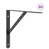 vidaXL Policov&eacute; drž&aacute;ky 4 ks 40 x 2,5 x 25 cm čern&eacute; nerezov&aacute; ocel