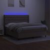 vidaXL Box spring postel s matrac&iacute; a LED taupe 180x200 cm textil