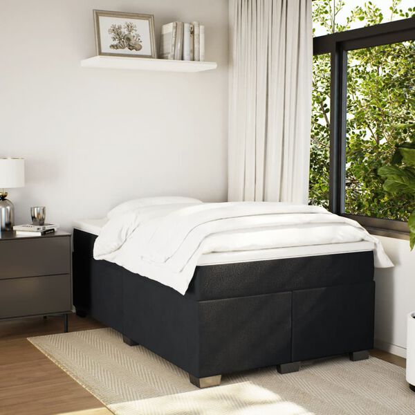vidaXL Box spring postel s matrac&iacute; čern&aacute; 120 x 190 cm samet