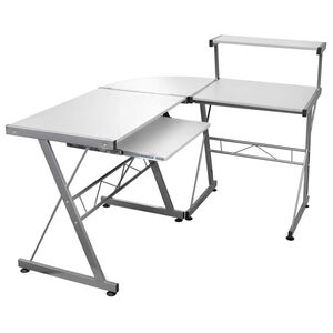 vidaXL Rohov&yacute; poč&iacute;tačov&yacute; stůl B&iacute;l&yacute; 132 x 112 x 99 cm kompozitn&iacute; dřevo