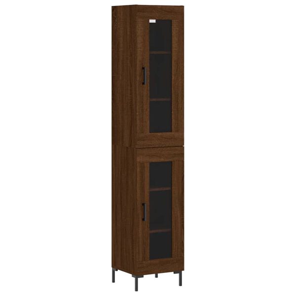 vidaXL Skř&iacute;ň highboard hněd&yacute; dub 34,5 x 34 x 180 cm kompozitn&iacute; dřevo